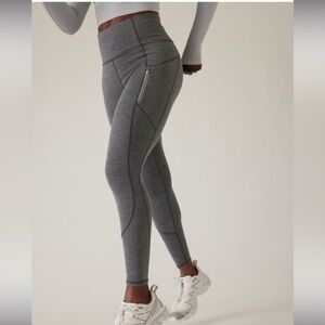 Athleta Heathered Gray Rainier Tight-Very Good condition